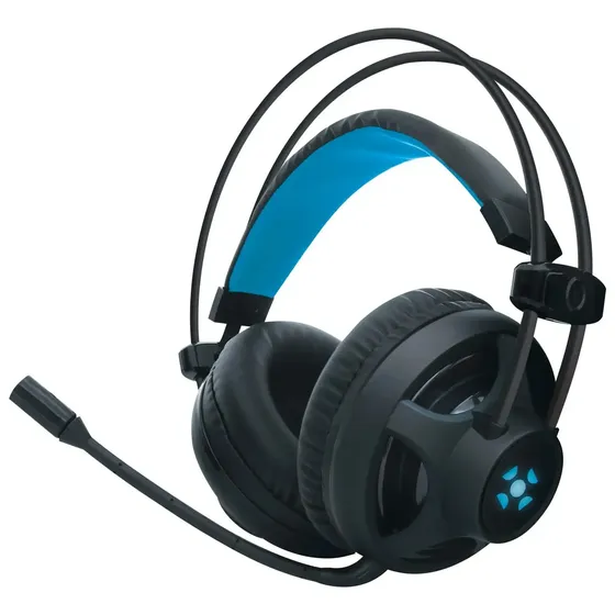 Headset Gamer Fortrek H2 Conexão P2 + USB LED Azul Preto