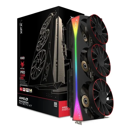 Placa De Vídeo Xfx Amd Radeon Rx 9070 Xt 16gb Gddr6