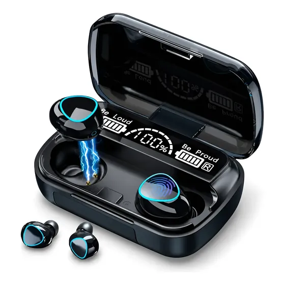 Fone De Ouvido Bluetooth 5.1 Tws M10 Visor Digital Preto