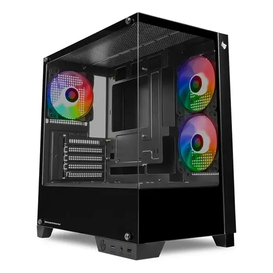 Gabinete Gamer Aquario Pichau Magpie 4xb Mini-t Lat De Vidro C/3fans