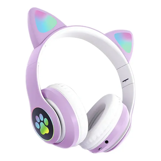 Fone De Ouvido Gatinho Led Sem Fio Cat Orelha Gato Bluetooth