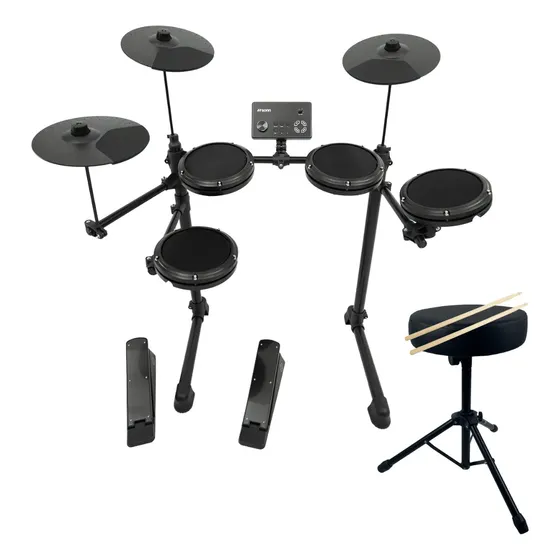 Kit Bateria Eletrônica Sonn Completa + Banco Acolchoado