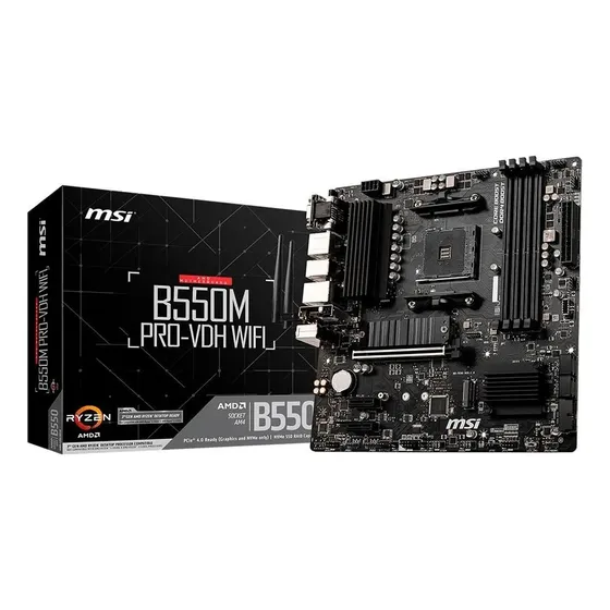 Placa-mãe Msi B550m Pro-vdh Wifi, Amd Am4, Matx, Ddr4, Preto