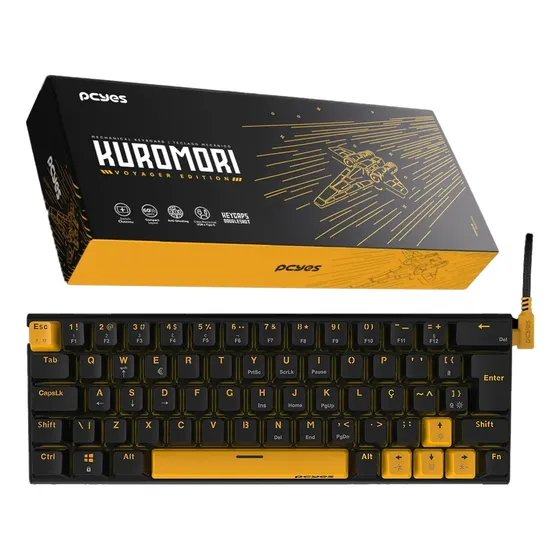 Teclado Mecânico Gamer Pcyes Kuromori 60% Switch Blue Abnt2