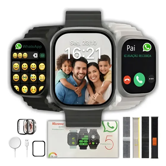 Relógio Smartwatch U5 Plus 49mm Serie 11 Amoled Gps Whatsapp Relógio Smartwatch U5 Plus 49mm Serie 11 Amoled Gps Whatsapp