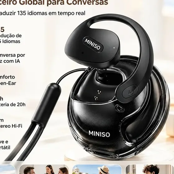 Miniso X15pro Fones Bluetooth 6.0 Tradutor Ai Esportivo Ipx5