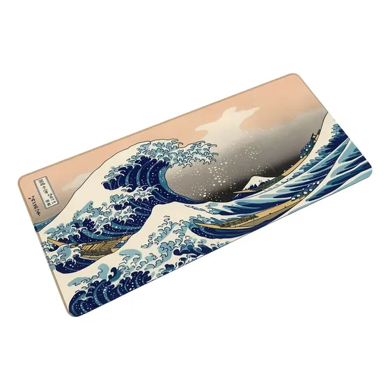 Mouse Pad Mar Chines Azul 90x40cm Premium Grande