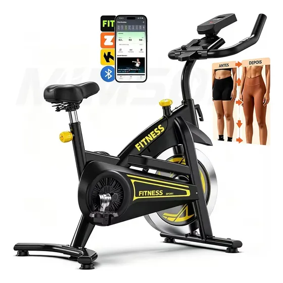 Bicicleta Ergométrica Spinning TU669 com Bluetooth, Volante de 15 kg e Suporta até 150 kg Bicicleta Ergométrica Spinning TU669 com Bluetooth, Volante de 15 kg e Suporta até 150 kg