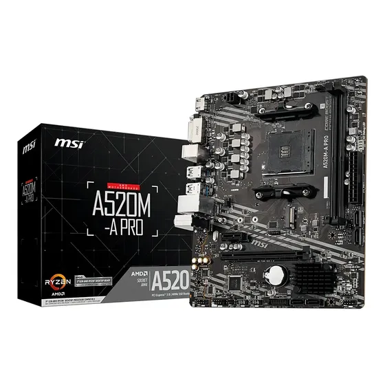 *placa-mãe Msi A520m-a Pro Am4 Matx Ddr4 Hdmi Dvi M.2* Preto