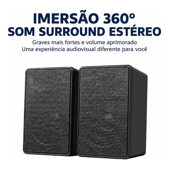 Caixa De Som Para Computador Usb P2 Com Controle De Volume
