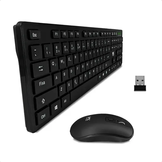 Kit Teclado Mouse Sem Fio Notebook Pc Computador Portátil