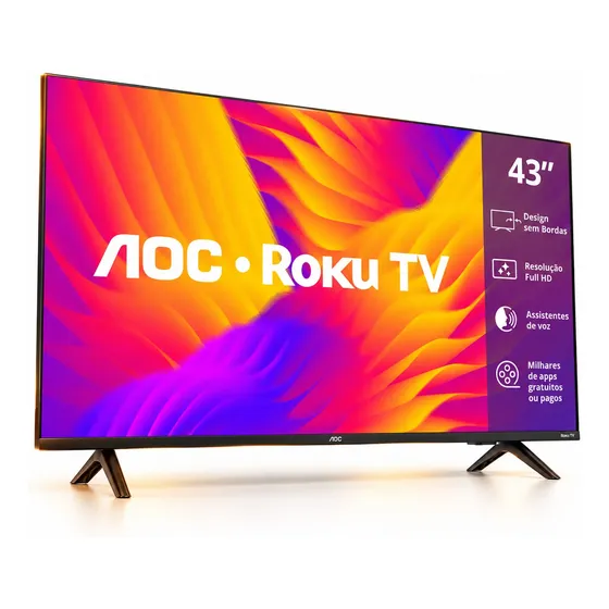 Smart Tv 43 Aoc Roku Full Hd Wi-fi Hdmi Usb 43s5155/78g