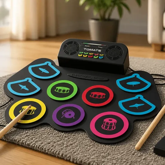 Bateria Eletrônica Recarregável Drum Portátil Bluetooth