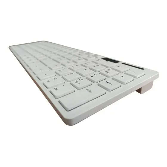Kit Teclado Branco Slim Pequeno Sem Fio Usb Pc Notebook