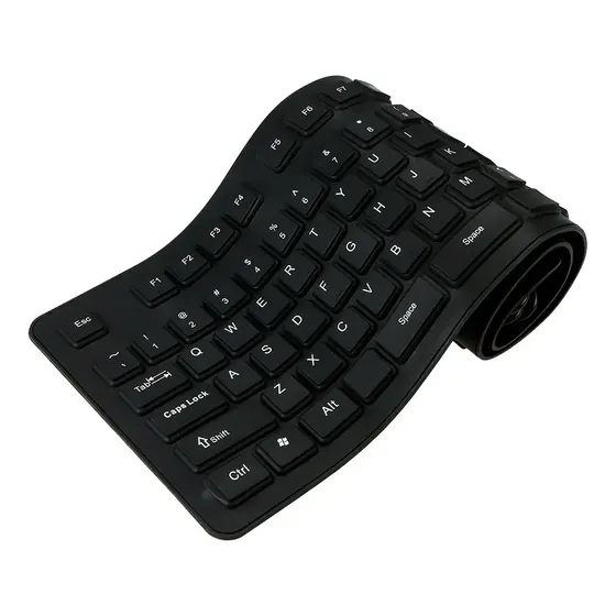 Teclado Dobrável Flexível Do Silicone Usb 108 Chaves À Prova