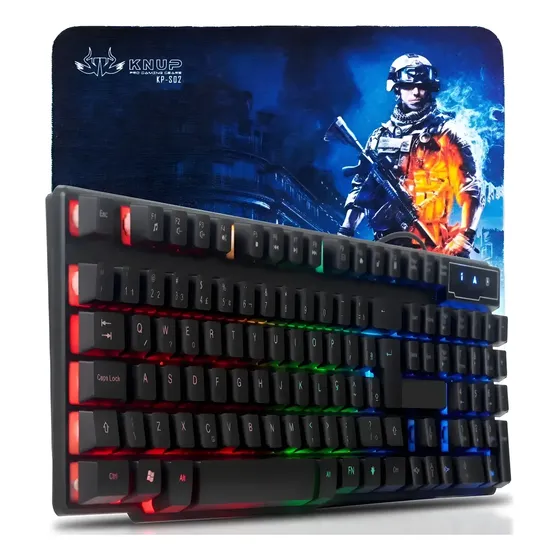 Teclado Semi Mecânico Gamer Ps4 Xbox Pc Abnt2 Com Mouse Pad