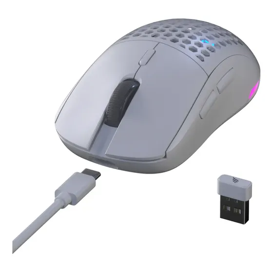 Mouse Gamer Fallen Pantera Pro Wireless Branco