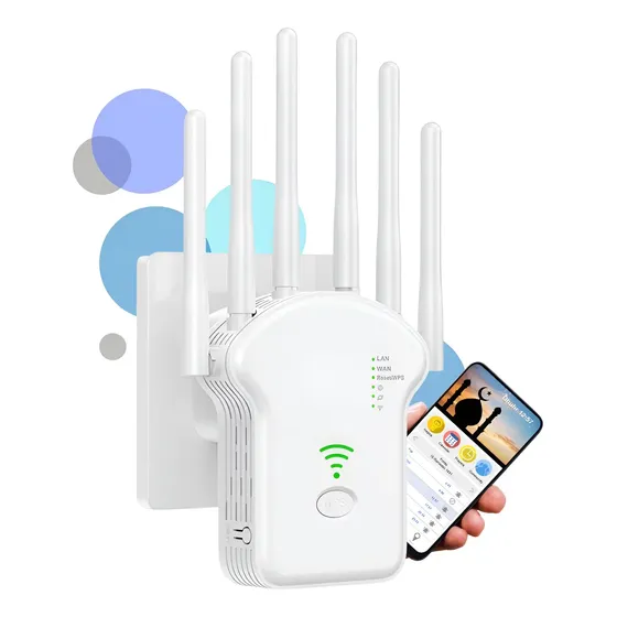 Repetidor De Sinal Wi-fi Roteador Wireless 6 Antenas