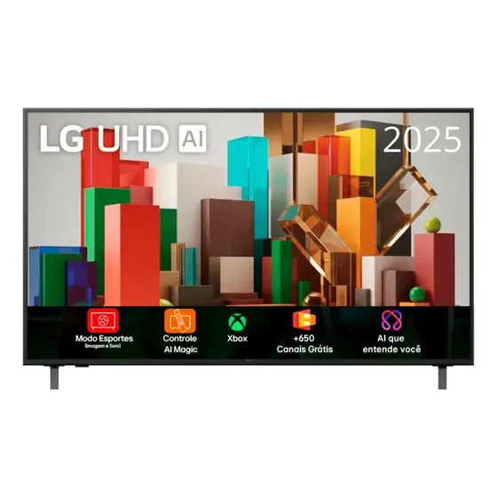 Smart TV Profissional 4K 43" LG UHD 43AU801 Processador α7 AI Ger8 Super Upscaling Google Cast Alexa Integrado Controle AI Smart Magic WebOS 25 (Novo com caixa aberta)