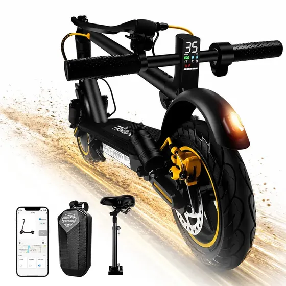 TRAILFORGE T1-MAX Patinete Elétrico Adulto 800W 40km/h 45km 12,5Ah Dobrável Com Assento, APP e Dupla Suspensão