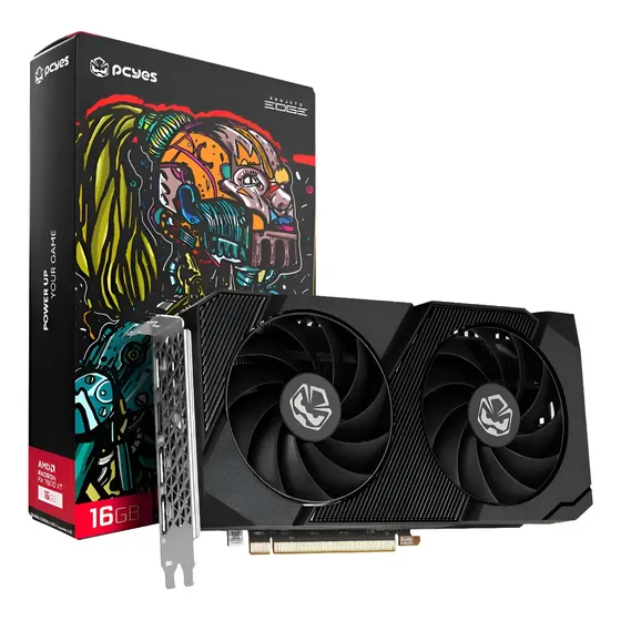 Placa De Vídeo Pcyes Amd Radeon Rx 7600xt 16gb Gddr6