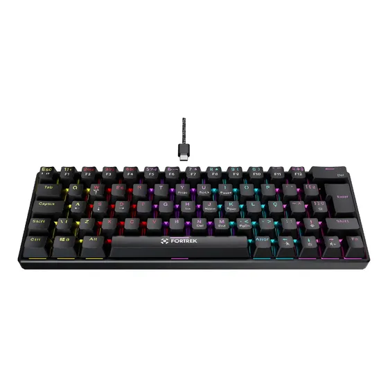 Teclado Mecânico Gamer Gravity 65 Fortrek Rgb Rainbow
