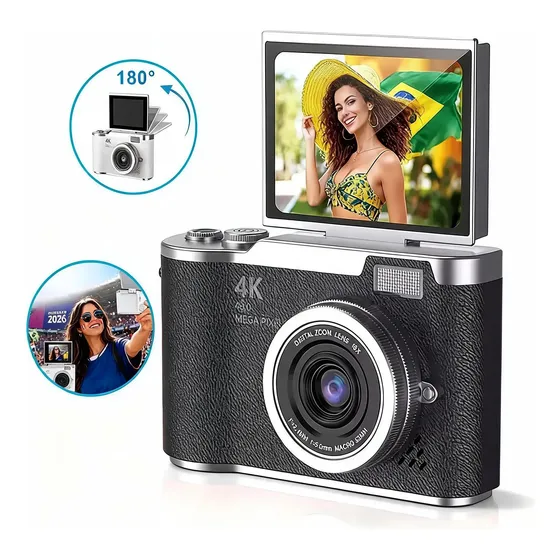 Câmera Digital 4k Ultra Hd Lejiatec Compacta Zoom 18x