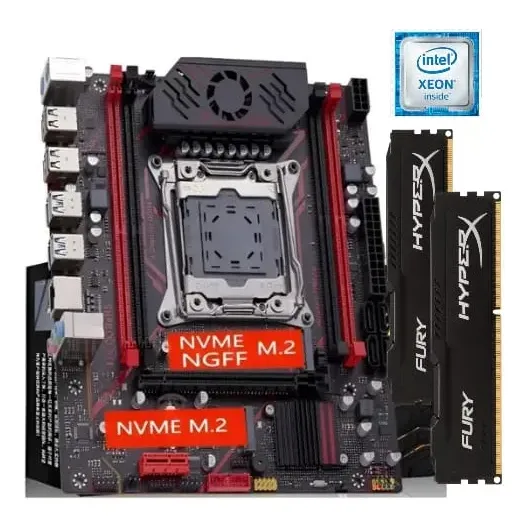 Kit Placa Mãe X99 + Xeon E5-2670 V3 + 16gb Ddr4 Ecc - H9s Preto