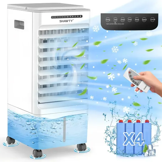 Climatizador Shawty Branco com Controle Remoto, Ventilador e Umidificador, 3 Velocidades Climatizador Shawty Branco com Controle Remoto, Ventilador e Umidificador, 3 Velocidades