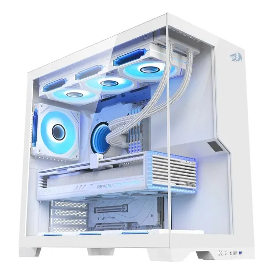 Gabinete Gamer Redragon Flux Branco ATX Mid Tower Sem Fans