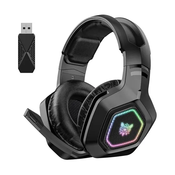 Headset Onikuma B100 Gamer Bluetooth 5.3 Wireless com Microfone e RGB para PS5 Xbox PC