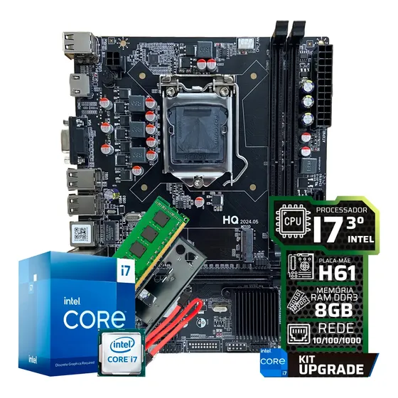 Kit Upgrade Intel Core I7 3th Geração 8gb Ddr3 Placa Mãe H61