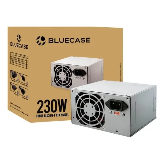Fonte Atx Ps/3 230w C/ Cabo C/caixa Parda Bluecase - Prata Fonte Atx Ps/3 230w C/ Cabo C/caixa Parda Bluecase - Prata