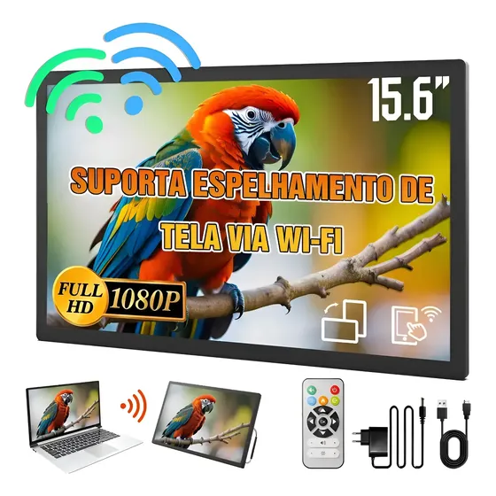 Monitor Gamer Portátil Sem Fio 15.6'' Full Hd 1080p 60hz