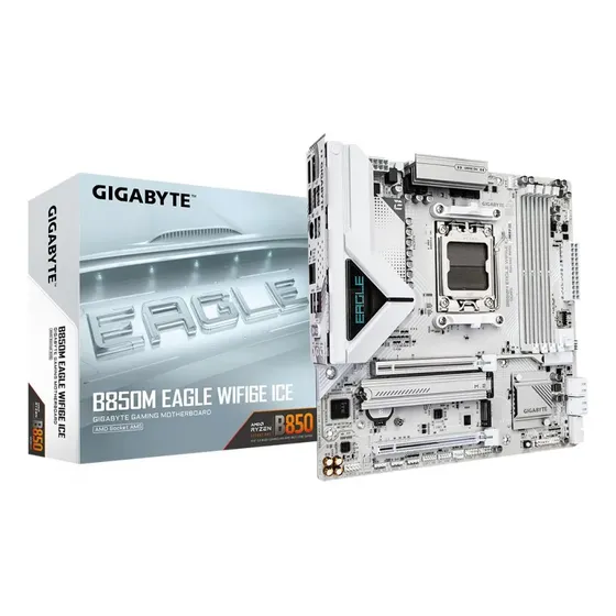Placa Mãe Gigabyte B850m Eagle Wifi6e Ice, Am5, M-atx, Ddr5