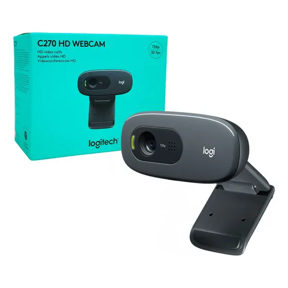 Webcam Logitech C270 Hd 720p 30fps Microfone Usb-a