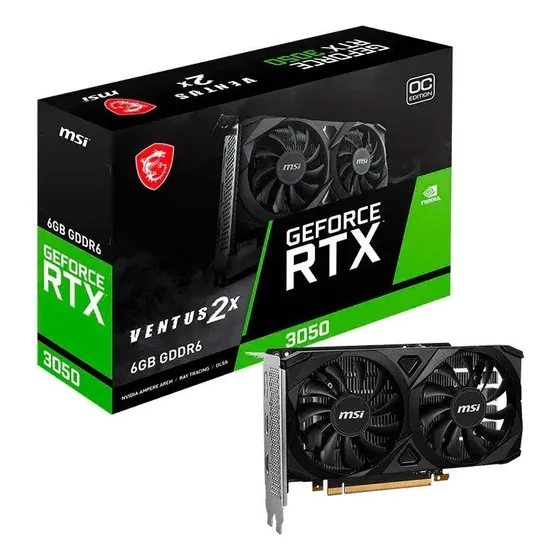 Placa De Vídeo Msi Rtx 3050 Ventus 2x Oc 6gb Gddr6 96-bit