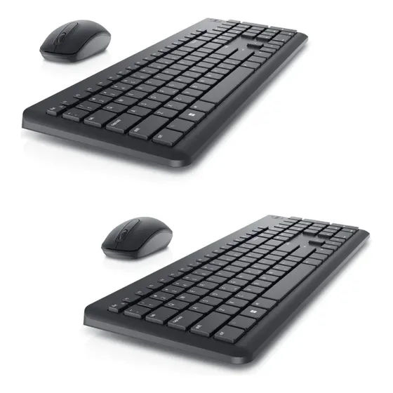 2x Kit Teclado E Mouse Sem Fio Dell Km3322 Preto Usb