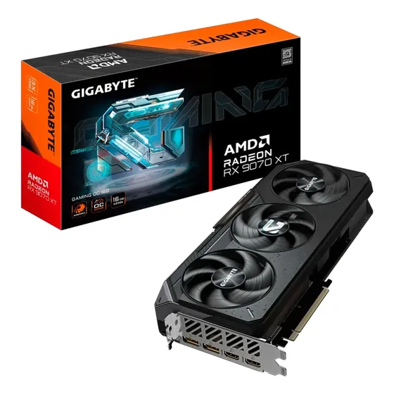 Placa De Vídeo Gigabyte Amd Radeon Rx 9070xt 16gb Gddr6