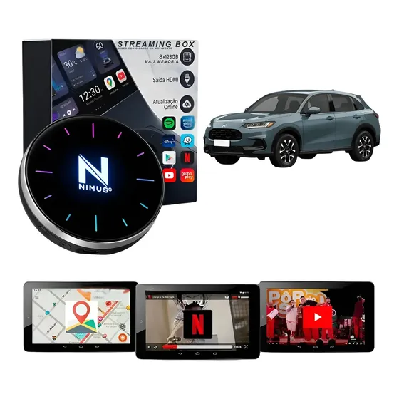 Streaming Box Honda Zr-v Desbloqueio Multimídia 8gb 128gb
