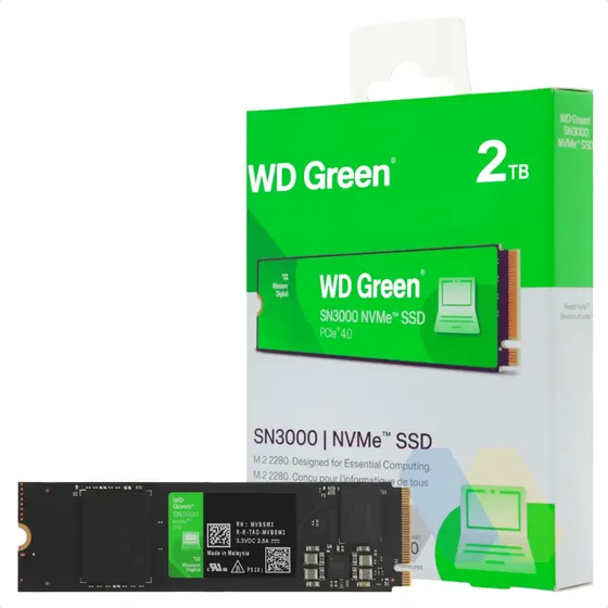 Western Digital Green Wd Ssd 2tb 2280 Nvme M.2 Pcie Sn3000