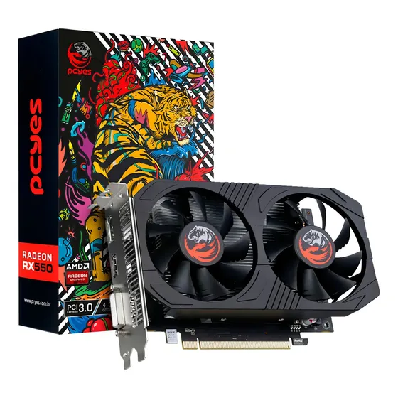Placa Vídeo Pcyes Radeon Rx550, 4gb, Gddr5, 128 Bits