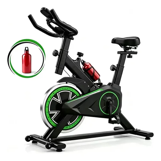 Rush Mb Q7 Bicicleta Ergométrica Spinning Profissional Equipamentos De Ginástica Para Uso Interno Silenciosa Suporta 120kg,Com Monitorar A Frequência Cardíaca, Ajustáveis Verde