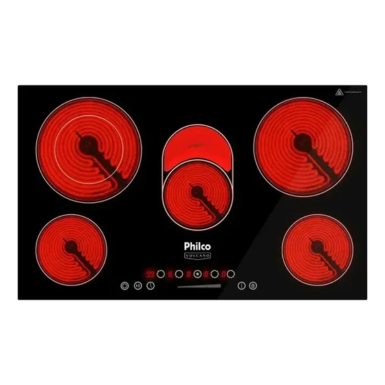 Cooktop Elétrico Philco 5 Bocas Vitrocerâmico 8400w Pct55vc Cooktop Elétrico Philco 5 Bocas Vitrocerâmico 8400w Pct55vc