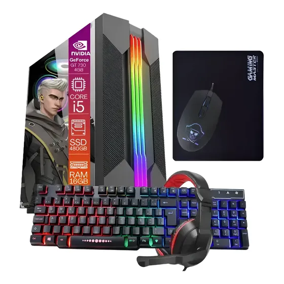 Pc Gamer Completo Tob Core I5 Ssd 480gb 16gb Gt730 4gb