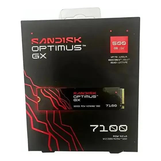 Ssd Sandisk Optimus Gx 7100 M.2 Nvme 500gb Pcie Gen4 Preto