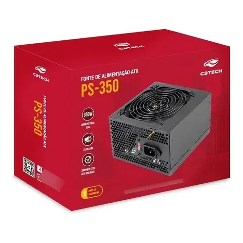C3tech Ps-350bk Fonte De Alimentação 350wts Cor Preto 110v 220v Preta