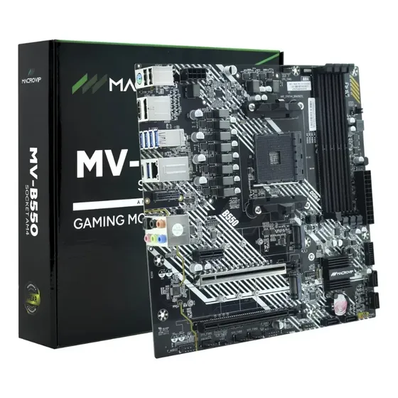 Placa-Mãe Macrovip MV-B550 para AMD Socket AM4 c/ 4 Slots DDR4