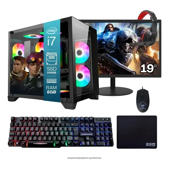 Computador Gamer Completo Tob Intel Core I7 Ssd 480gb 16gb