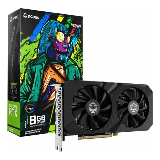Placa De Video Pci-e 8gb Pcyes Rtx3050 Proj Edge 128b Ddr6 Placa De Video Pci-e 8gb Pcyes Rtx3050 Proj Edge 128b Ddr6
